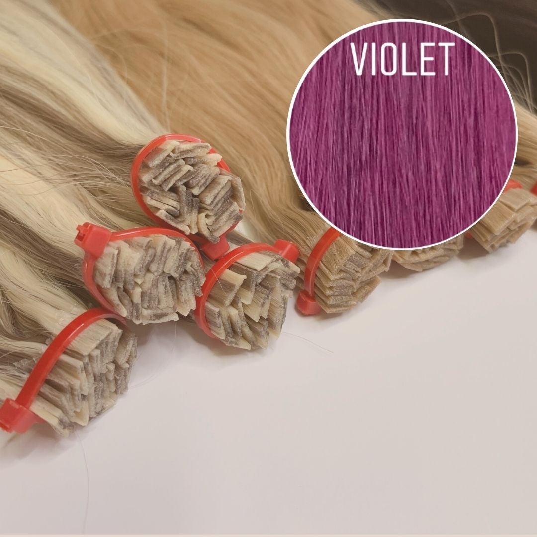 Hot Fusion, Flat Tip Color VIOLET GVA hair_One donor line.