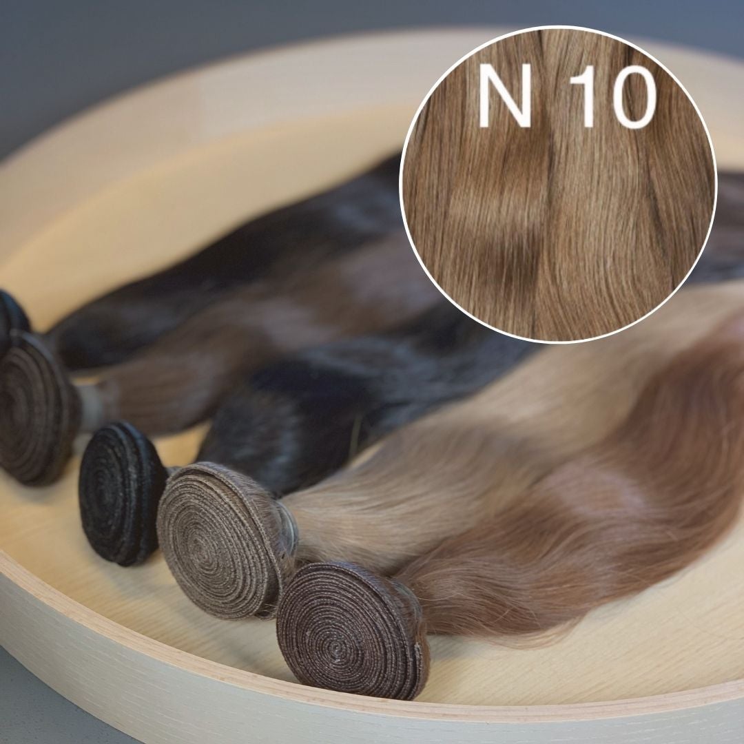 Machine Wefts / Bundles Color 10 GVA hair_One donor line.