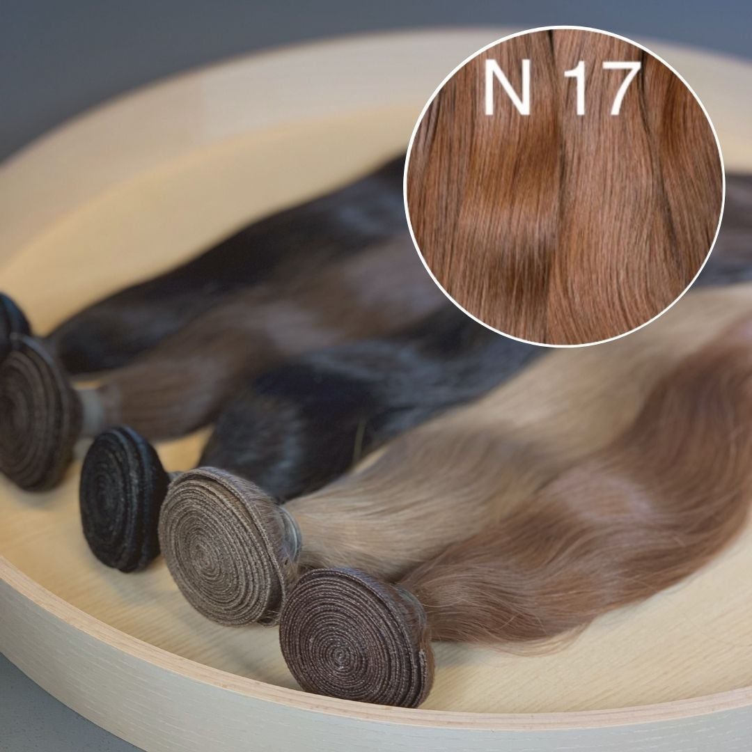 Machine Wefts / Bundles Color 17 GVA hair_One donor line.