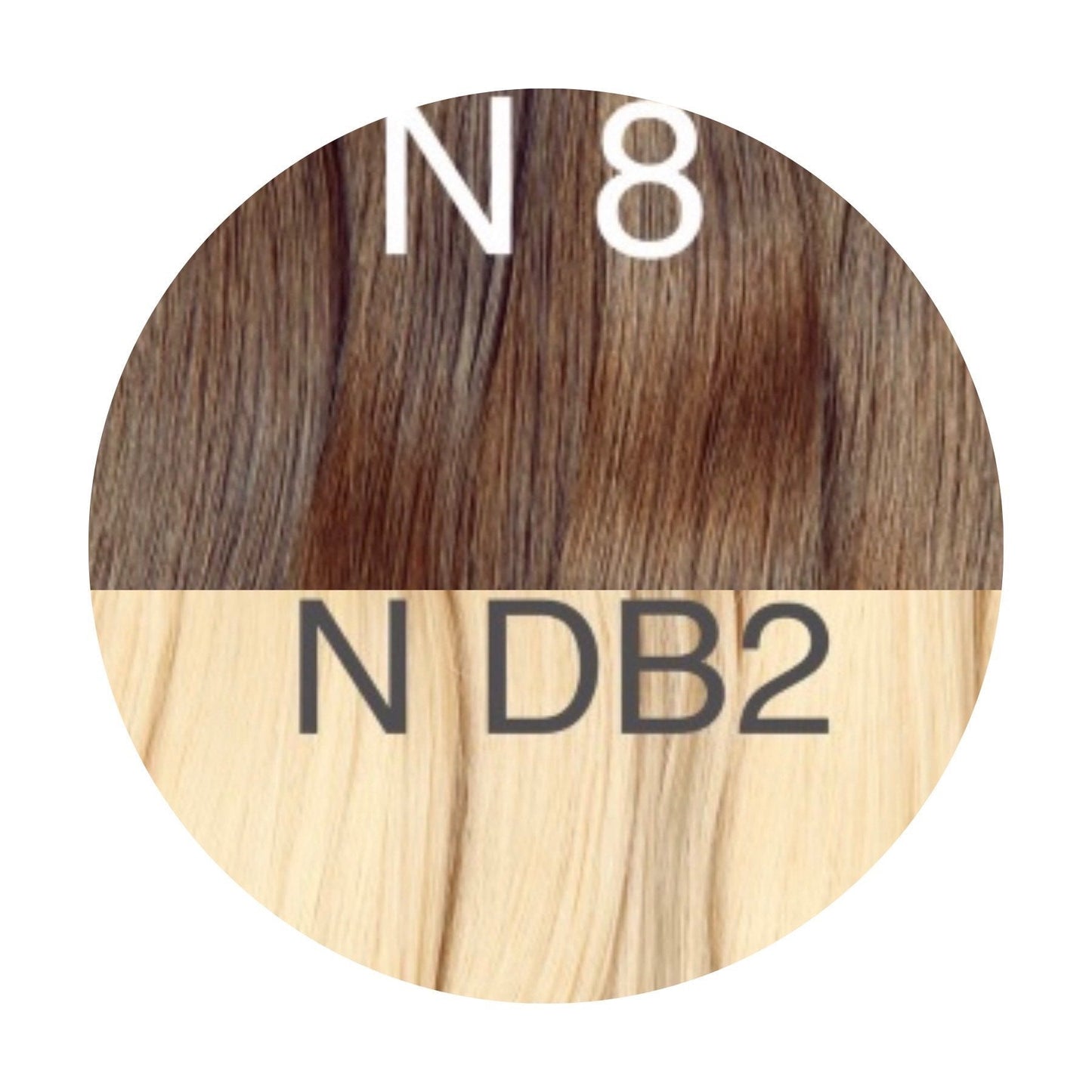 Machine Wefts / Bundles Color _8/DB2 GVA hair_One donor line.