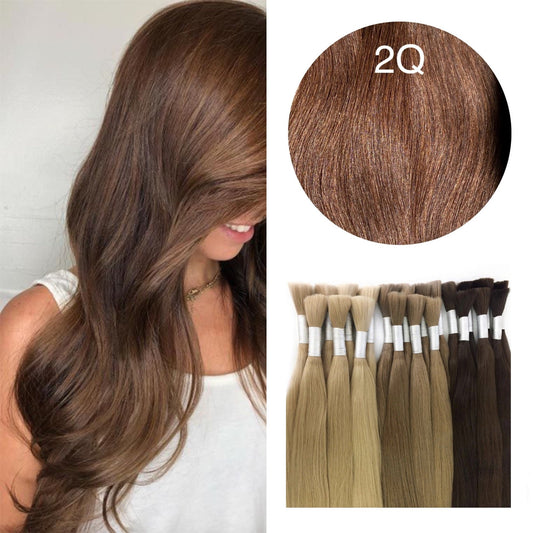 GVA Hair, Raw Cut Hair, hair extension, human hair, brown, natural real hair extension, Raw Cut Hair, 100 gram, brown, color 2Q.