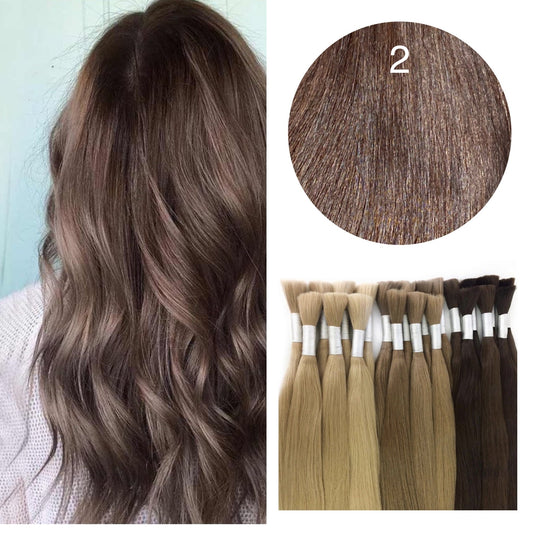 GVA Hair, Raw Cut Hair, hair extension, human hair, brown, natural real hair extension, Raw Cut Hair, 100 gram, brown, color 2.