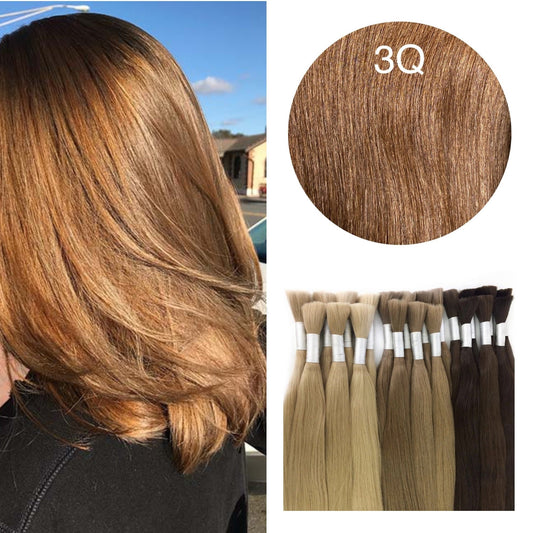 GVA Hair, Raw Cut Hair, hair extension, human hair, brown, natural real hair extension, Raw Cut Hair, 100 gram, brown, color 3Q.