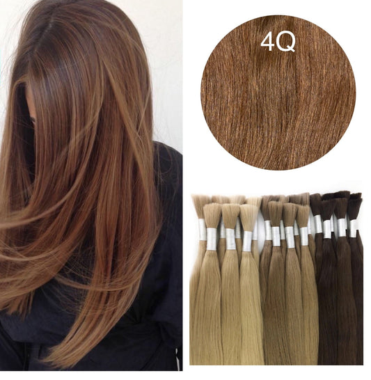 GVA Hair, Raw Cut Hair, hair extension, human hair, brown, natural real hair extension, Raw Cut Hair, 100 gram, brown, color 4Q.