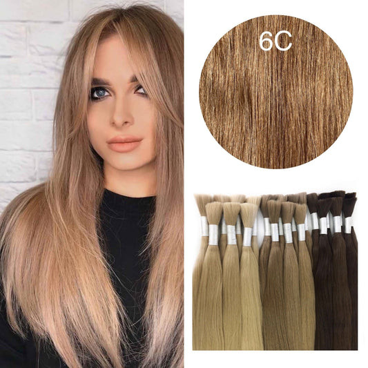 GVA Hair, Raw Cut Hair, hair extension, human hair, blond, natural real hair extension, Raw Cut Hair, 100 gram, blond, color 6C.